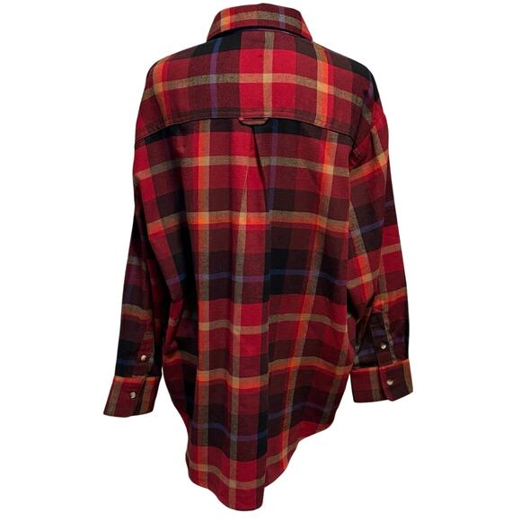 Old Navy Size L Petite LP PL The Boyfriend Shirt Plaid Flannel Button Up - Picture 2 of 4